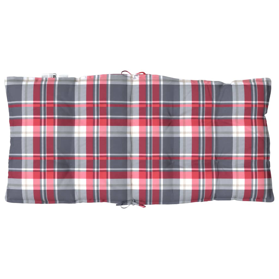 Stoelkussens 6 st lage rug ruitpatroon oxford stof rood