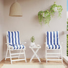 Stoelkussens 2 st lage rug 100x50x7 cm wit blauw gestreept