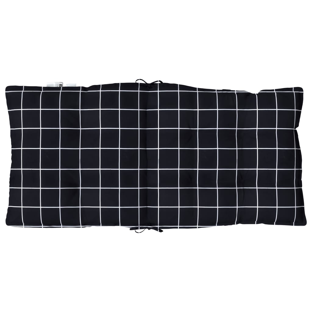 Stoelkussens 4 st lage rug ruitpatroon oxford stof zwart