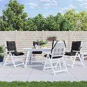 Stoelkussens 4 st 100x50x7 cm ruitpatroon zwart