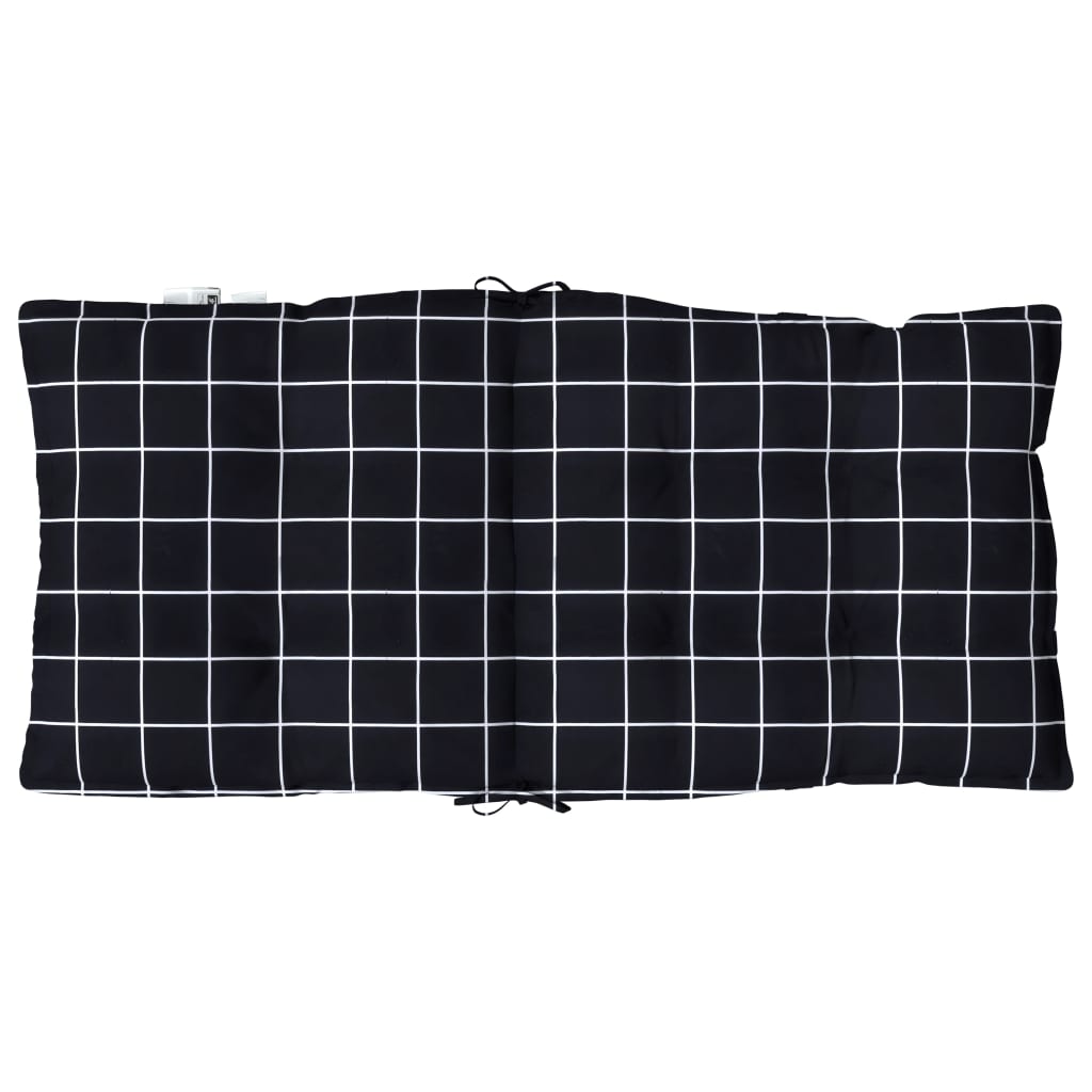 Stoelkussens Lage Rug Ruitpatroon Oxford Stof Zwart 6
