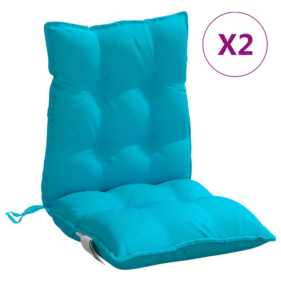 Stoelkussens 2 St Lage Rug Oxford Stof Turquoise
