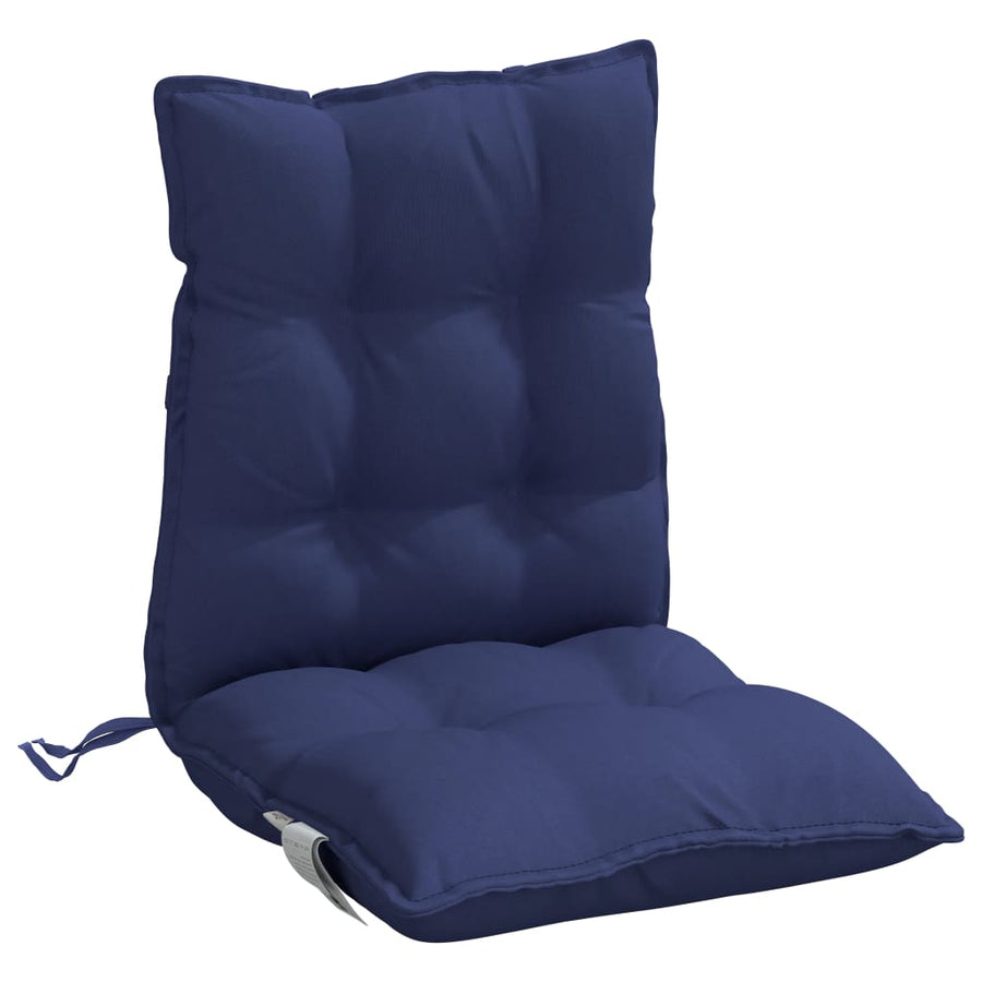 Stoelkussens 2 st lage rug oxford stof marineblauw