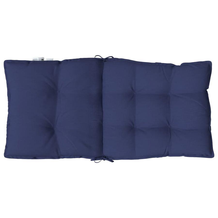 Stoelkussens 2 st lage rug oxford stof marineblauw