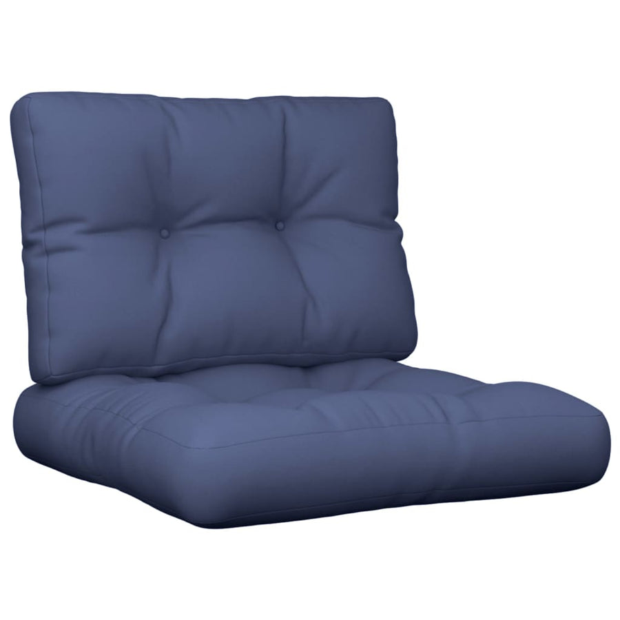Palletkussens 2 st stof marineblauw