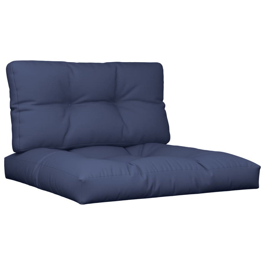 Palletkussenset 70X40X12 Cm Stof Marineblauw Bruin