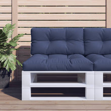 Palletkussenset 70X40X12 Cm Stof Marineblauw Bruin