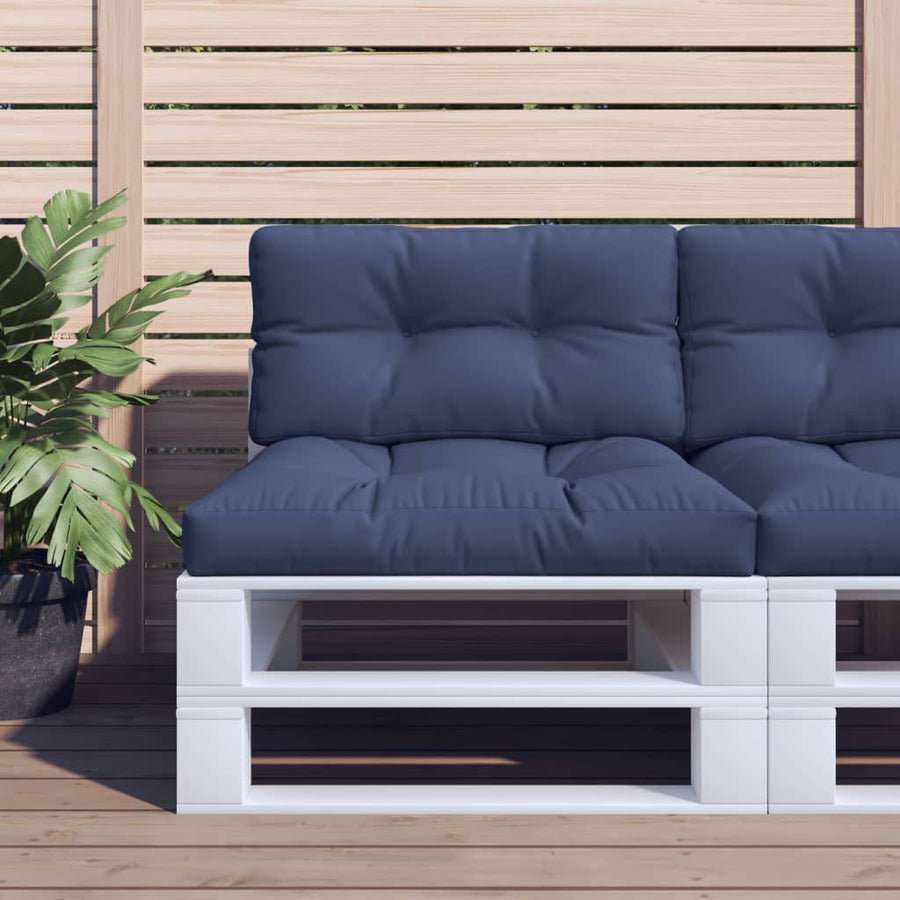 Palletkussenset 70X40X12 Cm Stof Marineblauw Bruin