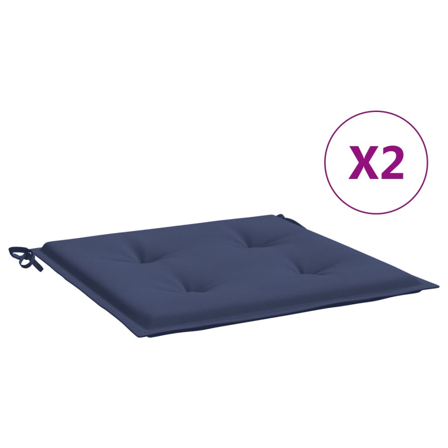 Palletkussens 2 st 40x40x3 cm oxford stof marineblauw