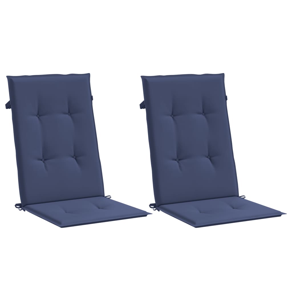 Stoelkussens Hoge Rug Stof Marineblauw 2