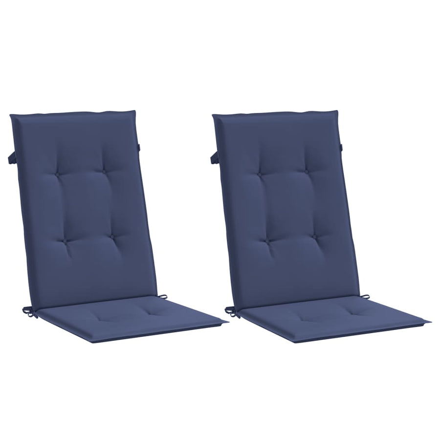 Stoelkussens Hoge Rug Stof Marineblauw 2