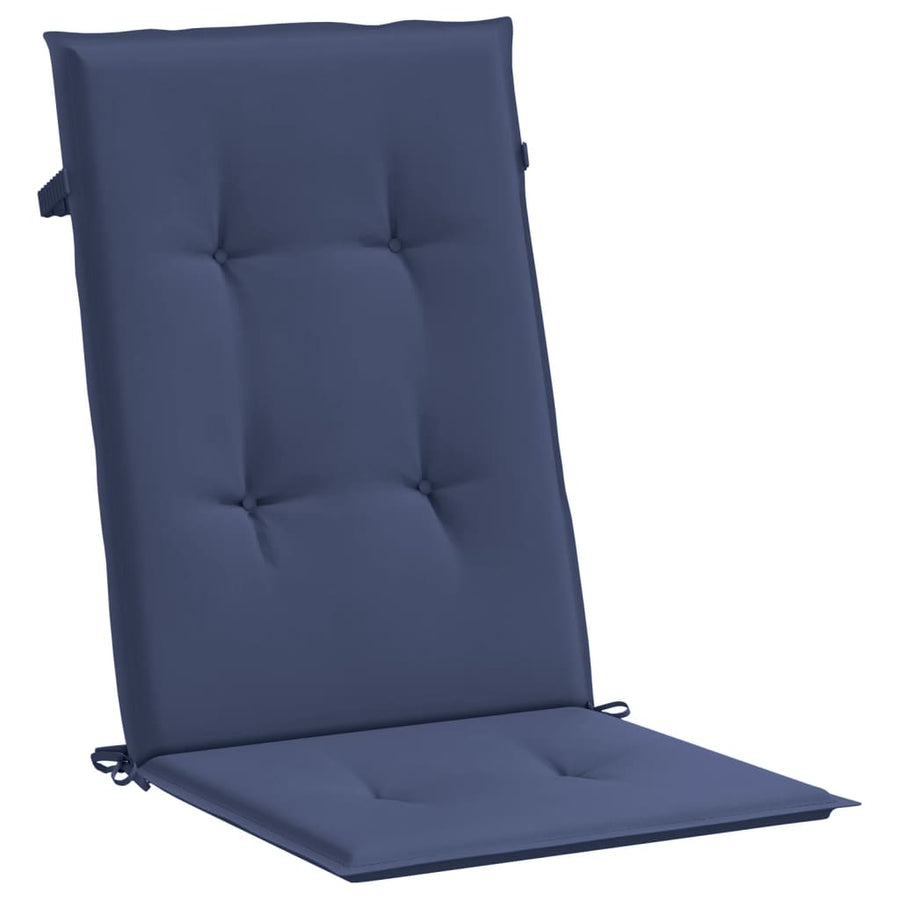 Stoelkussens Hoge Rug Stof Marineblauw 2