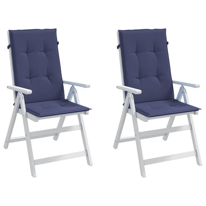 Stoelkussens Hoge Rug Stof Marineblauw 2
