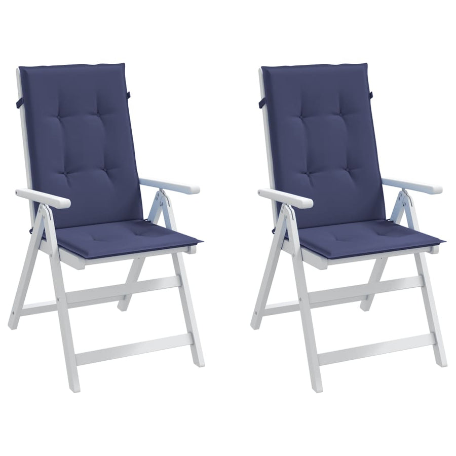 Stoelkussens Hoge Rug Stof Marineblauw 2