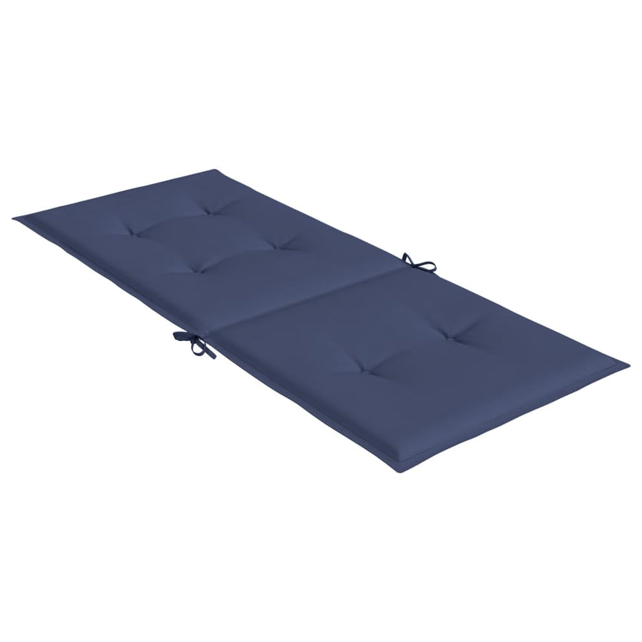 Stoelkussens Hoge Rug Stof Marineblauw 2