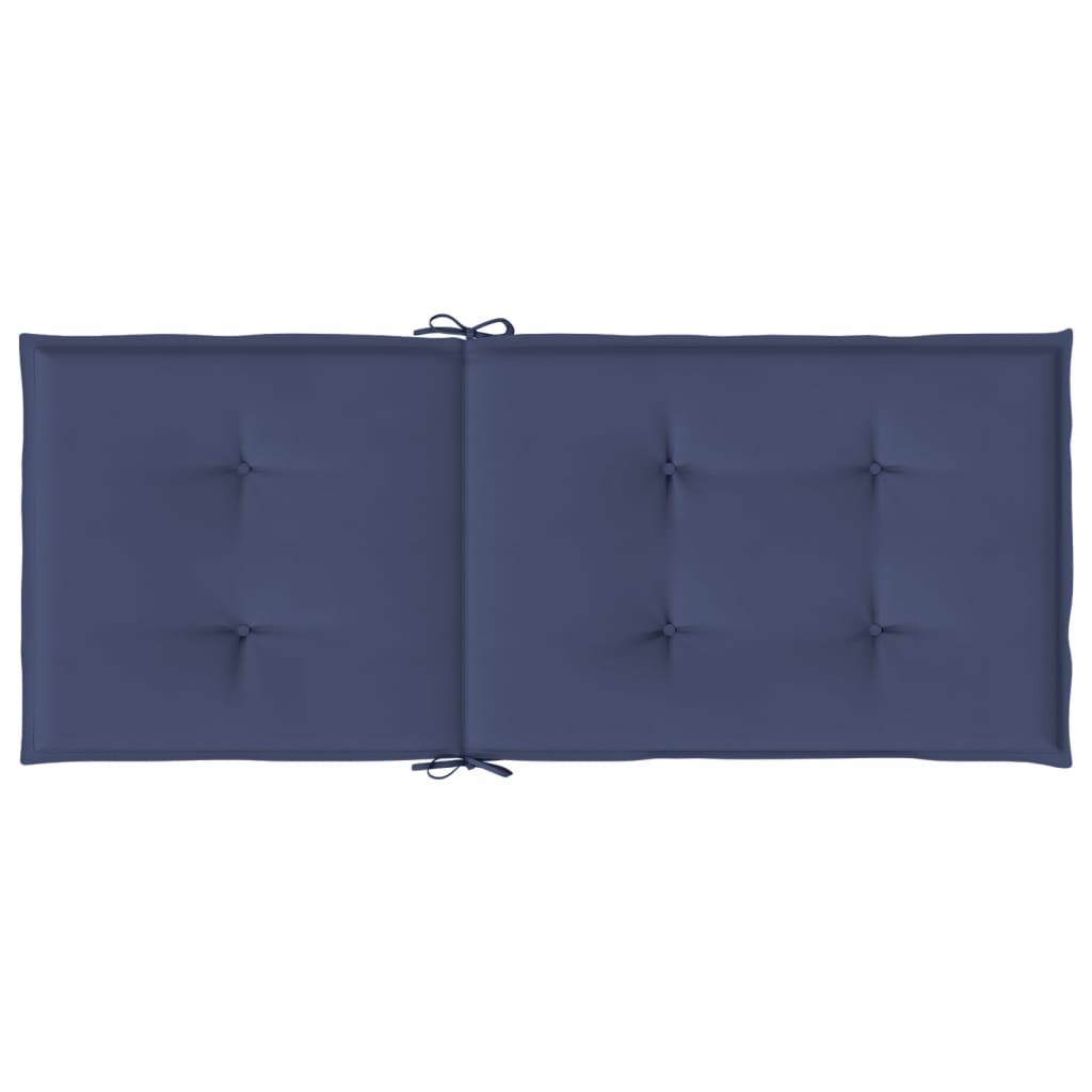 Stoelkussens Hoge Rug Stof Marineblauw 2