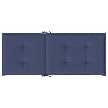 Stoelkussens Hoge Rug Stof Marineblauw 2