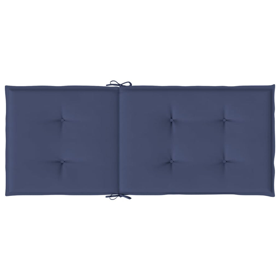 Stoelkussens Hoge Rug Stof Marineblauw 2