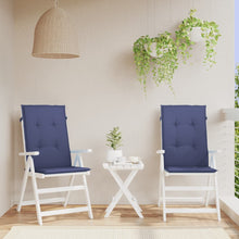 Stoelkussens Hoge Rug Stof Marineblauw 2