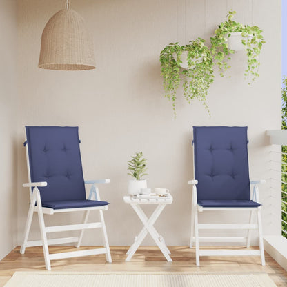 Stoelkussens Hoge Rug Stof Marineblauw 2