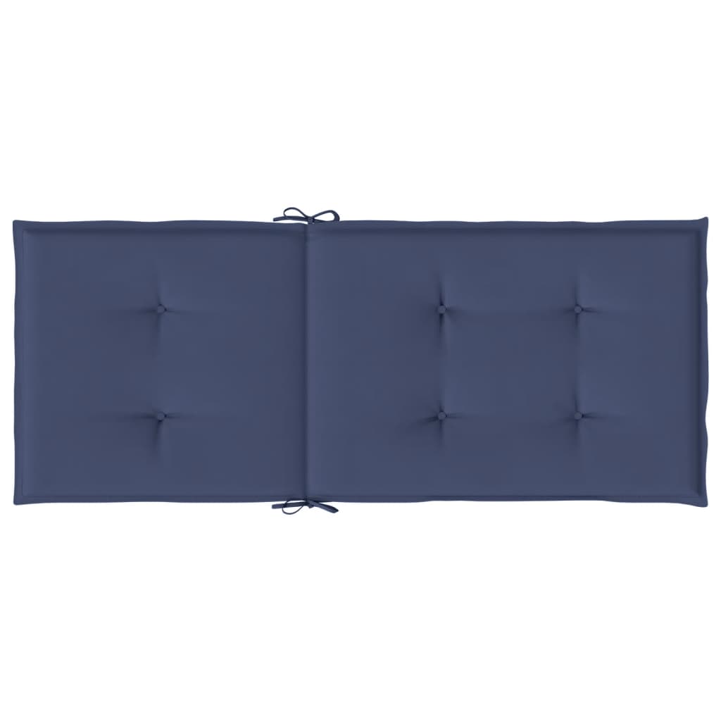 Stoelkussens 4 St Hoge Rug Stof Marineblauw Taupe