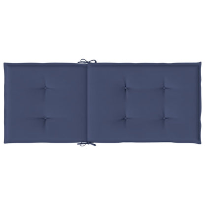 Stoelkussens 4 St Hoge Rug Stof Marineblauw Taupe