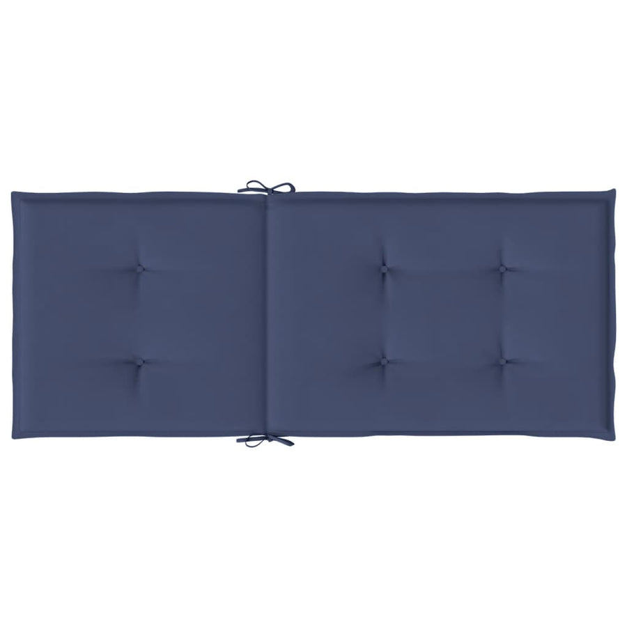 Stoelkussens 4 St Hoge Rug Stof Marineblauw Taupe
