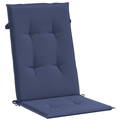 Stoelkussens 6 St Hoge Rug Stof Marineblauw