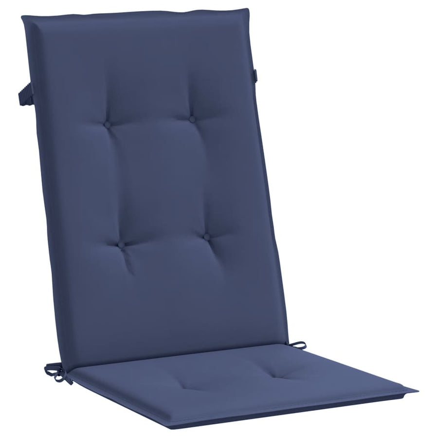 Stoelkussens 6 St Hoge Rug Stof Marineblauw