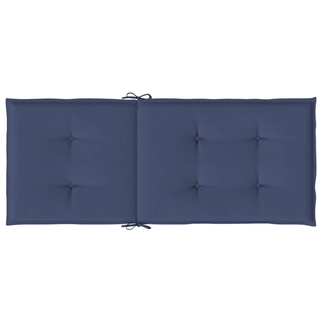 Stoelkussens 6 St Hoge Rug Stof Marineblauw