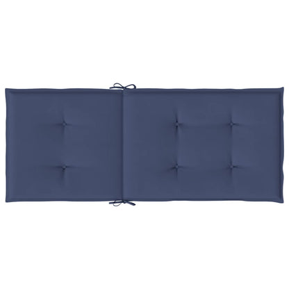 Stoelkussens 6 St Hoge Rug Stof Marineblauw