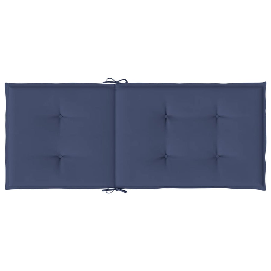 Stoelkussens 6 St Hoge Rug Stof Marineblauw