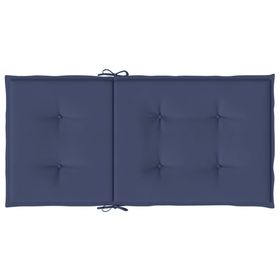 Stoelkussens 2 st lage rug stof marineblauw