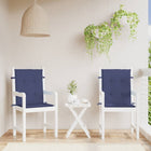 Seat cushions 2 pcs low back fabric navy blue
