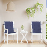 Stoelkussens 2 st lage rug 100x50x4 cm marineblauw