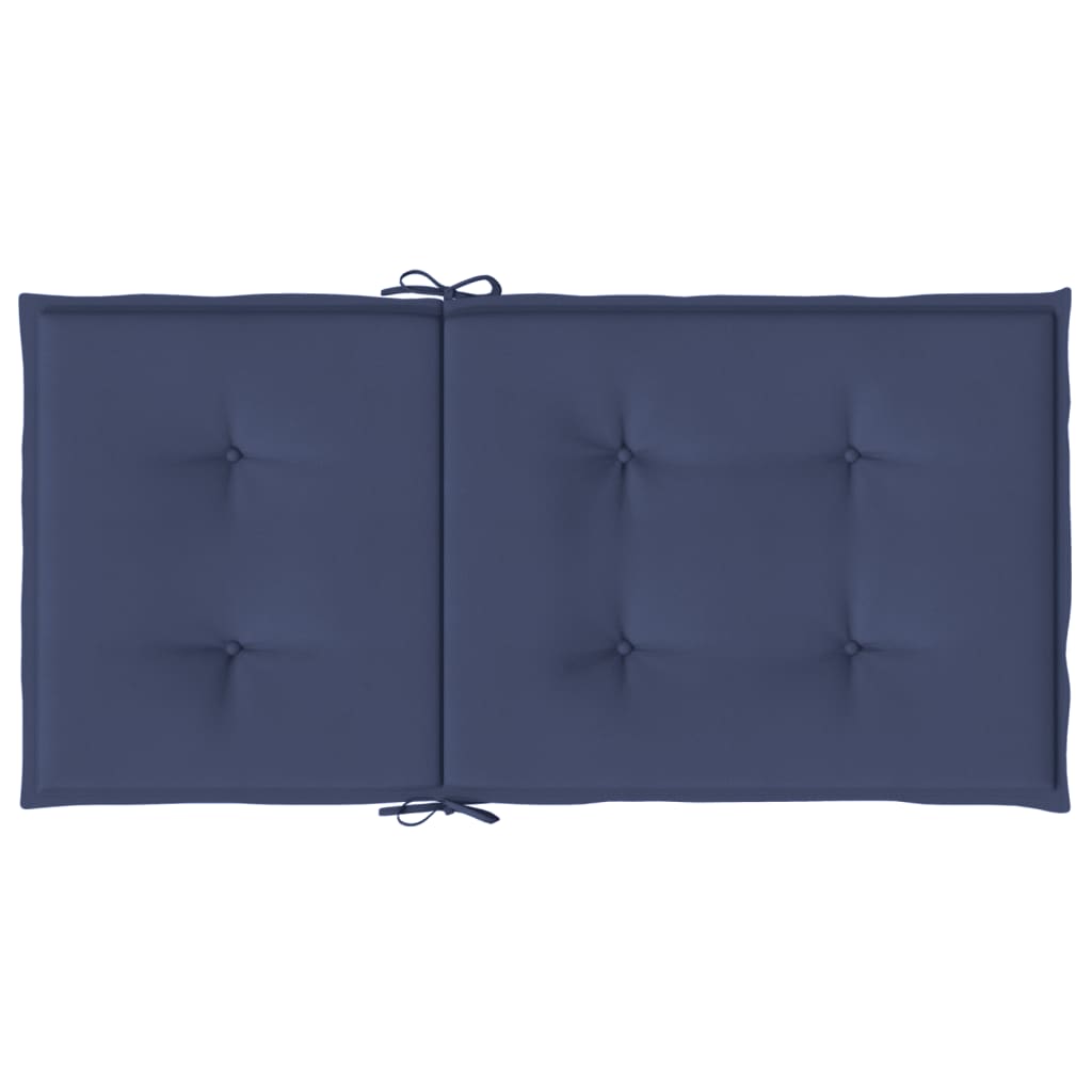 Stoelkussens 4 st lage rug stof marineblauw