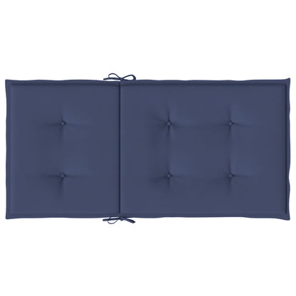 Stoelkussens 4 st lage rug stof marineblauw