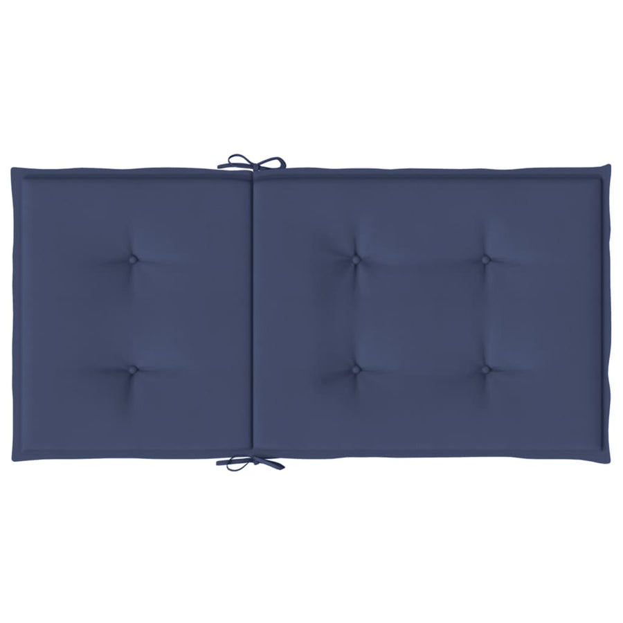 Stoelkussens 4 st lage rug stof marineblauw