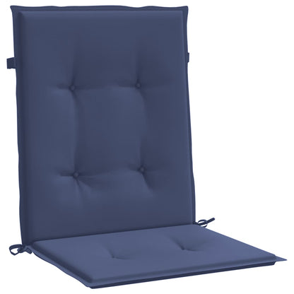 Stoelkussens 6 st lage rug stof marineblauw