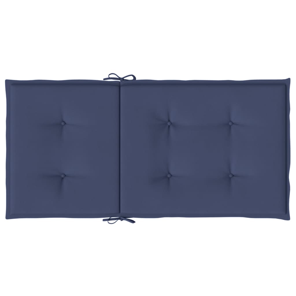 Stoelkussens 6 st lage rug stof marineblauw