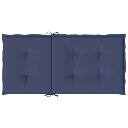 Stoelkussens 6 st lage rug stof marineblauw