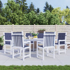 Seat cushions 6 pcs low back fabric navy blue
