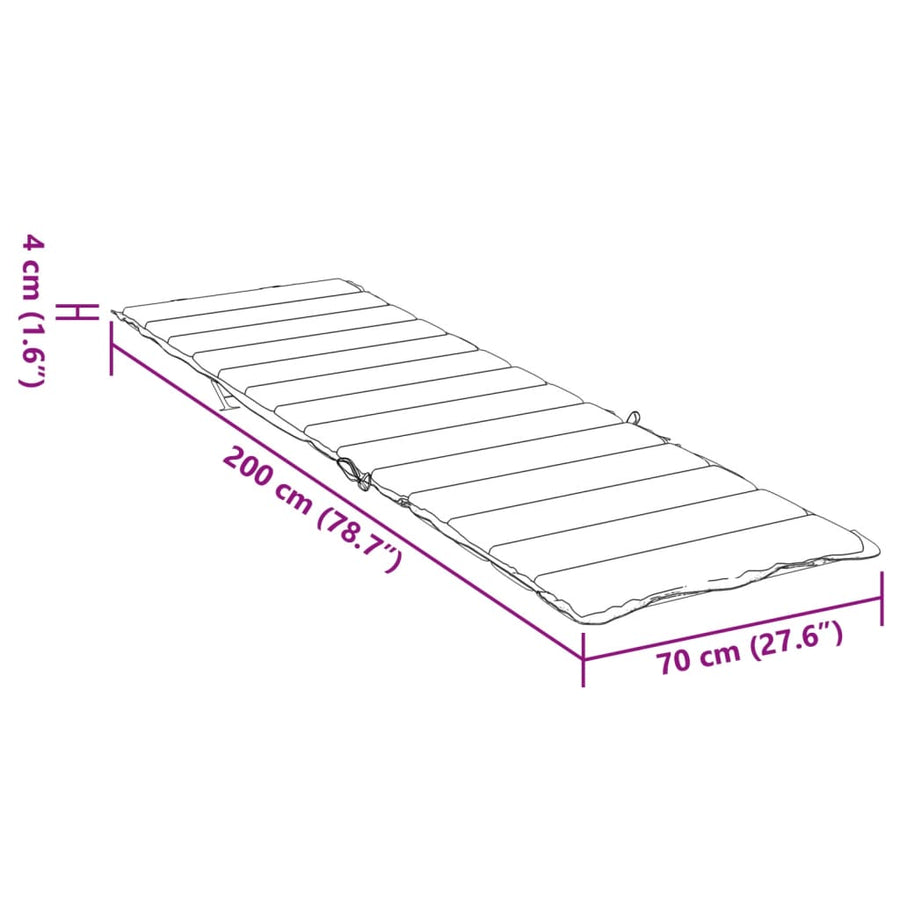 Ligbedkussen Oxford Stof 200 x 70 x 4 cm