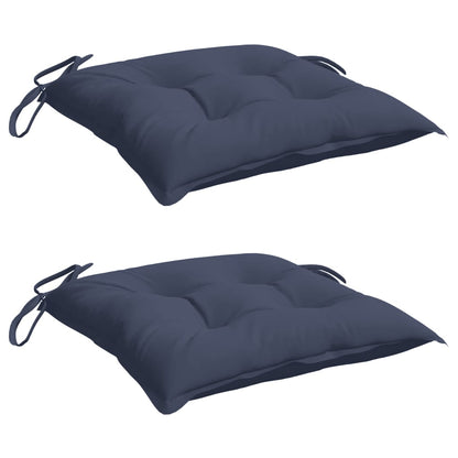 Stoelkussens 2 st 40x40x7 cm oxford stof marineblauw