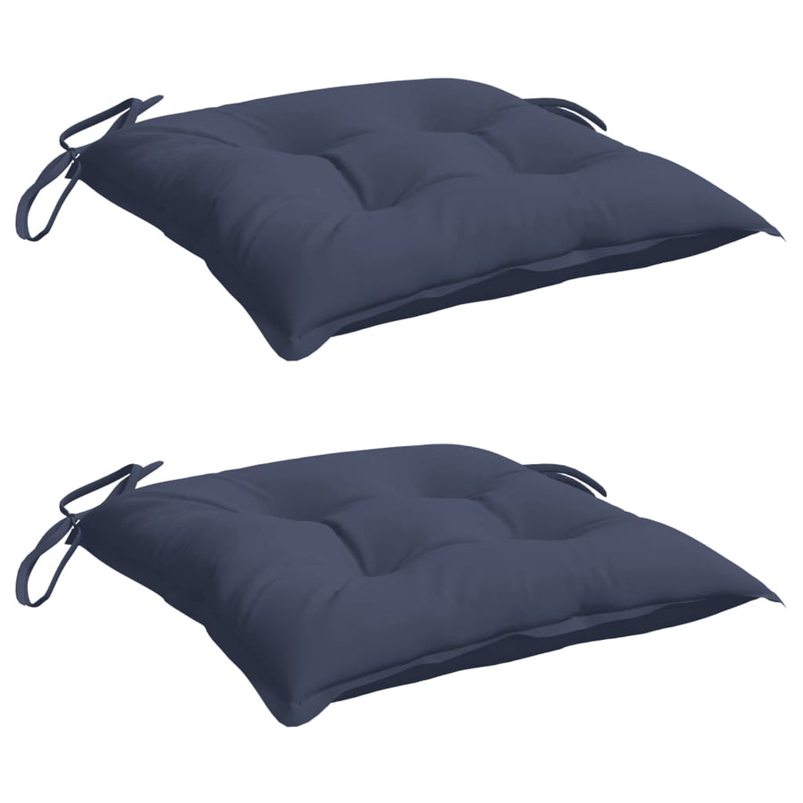 Stoelkussens 2 st 40x40x7 cm oxford stof marineblauw