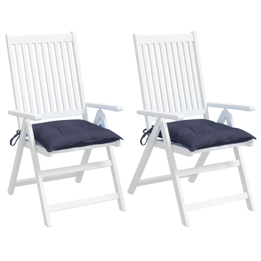 Stoelkussens 2 st 40x40x7 cm oxford stof marineblauw