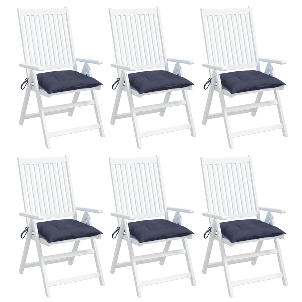 Stoelkussens 6 st 50x50x7 cm oxford stof marineblauw