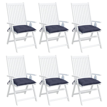 Stoelkussens 6 st 50x50x7 cm oxford stof marineblauw