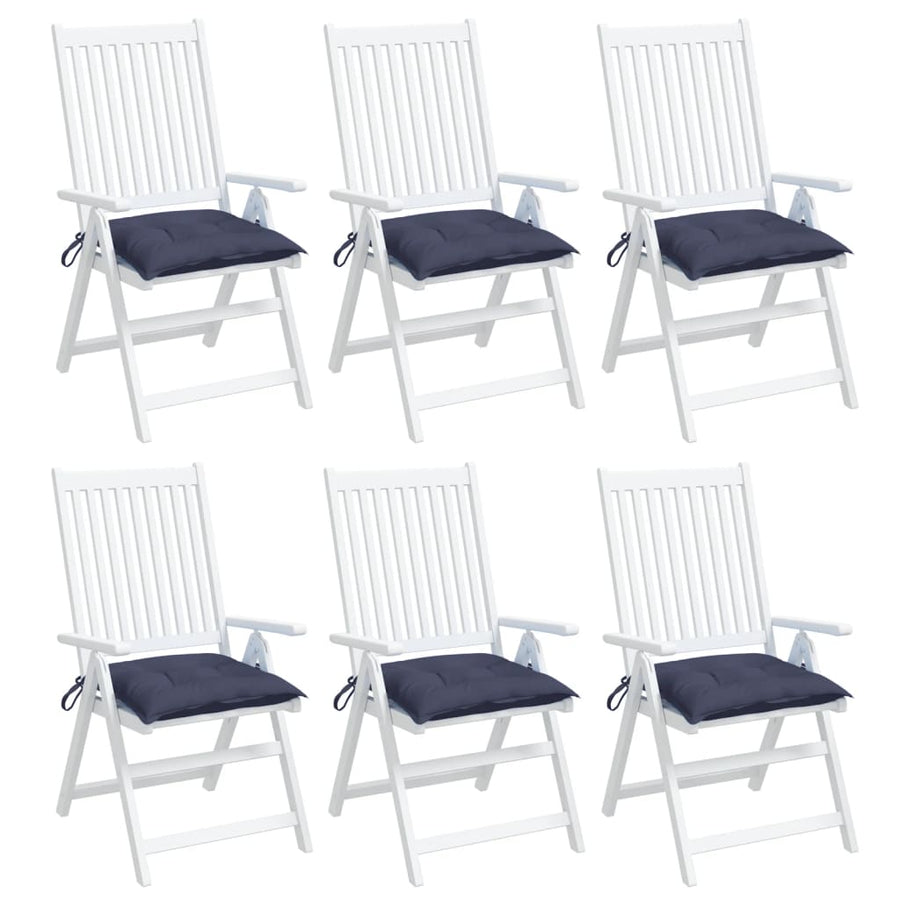 Stoelkussens 6 st 50x50x7 cm oxford stof marineblauw