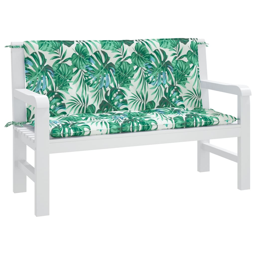 Tuinbankkussens 2 St Bladpatroon 120X50X7 Cm Oxford Stof